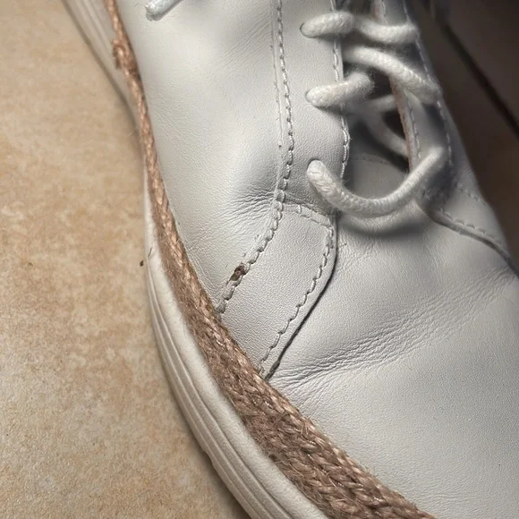 Collection by Clarks | White Raffia Trim Sneakers Size 9 - Picture 7 of 7